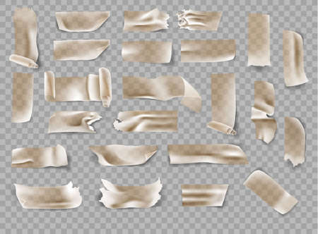 set of transparent adhesive tape and adhesive 
tape. Vector illustrationのイラスト素材