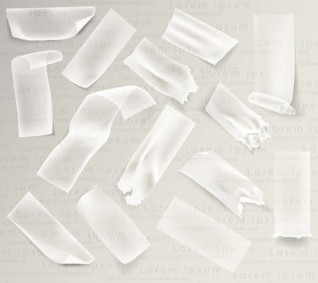 set of transparent adhesive tape and adhesive 
tape. Vector illustrationのイラスト素材
