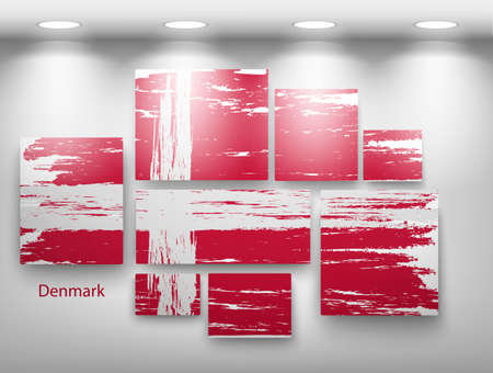 flag paint in gallery. Vector illustrationのイラスト素材