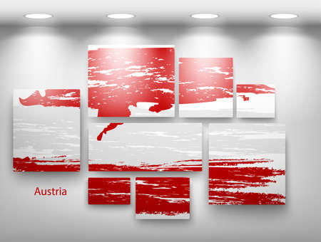 flag paint in gallery. Vector illustrationのイラスト素材