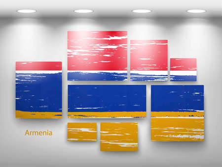 flag paint in gallery. Vector illustrationのイラスト素材