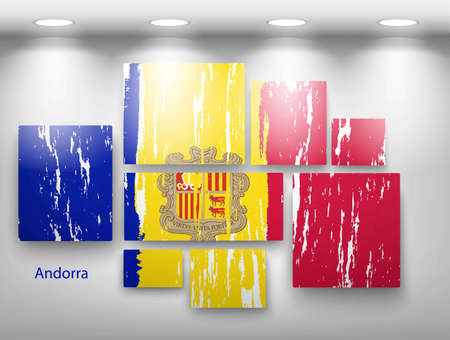 flag paint in gallery. Vector illustrationのイラスト素材