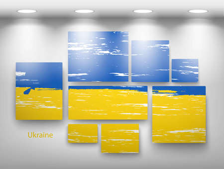 flag paint in gallery. Vector illustrationのイラスト素材