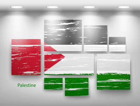 flag paint in gallery. Vector illustrationのイラスト素材
