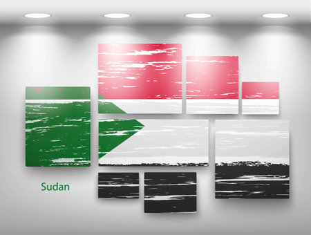 flag paint in gallery. Vector illustrationのイラスト素材