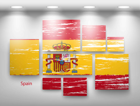 flag paint in gallery. Vector illustrationのイラスト素材
