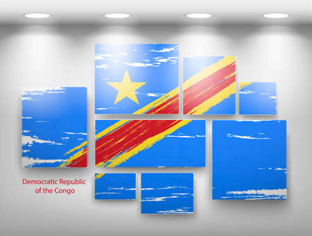 flag paint in gallery. Vector illustrationのイラスト素材