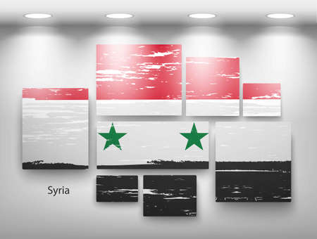 flag paint in gallery. Vector illustrationのイラスト素材