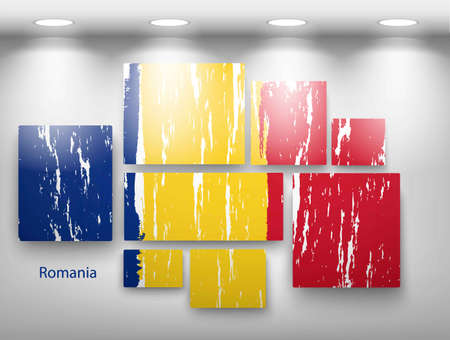 flag paint in gallery. Vector illustrationのイラスト素材
