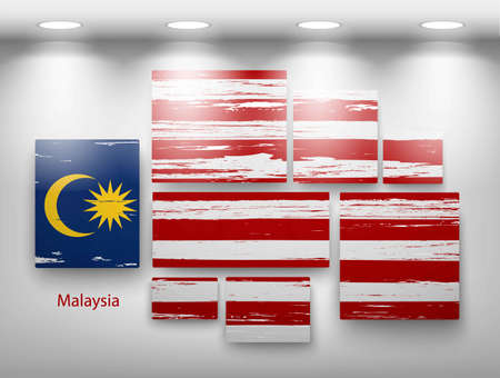 flag paint in gallery. Vector illustrationのイラスト素材