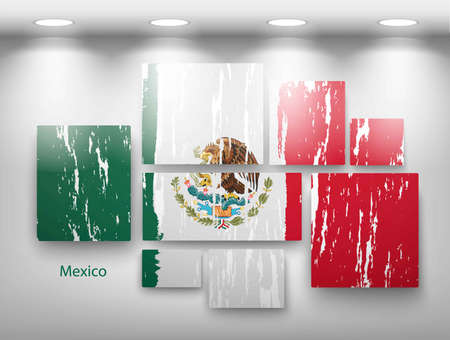 flag paint in gallery. Vector illustrationのイラスト素材