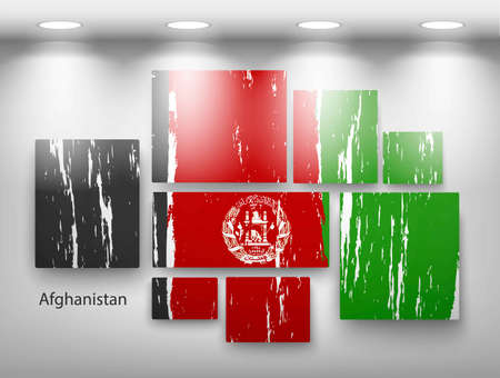 flag paint in gallery. Vector illustrationのイラスト素材