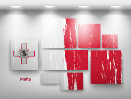 flag paint in gallery. Vector illustrationのイラスト素材