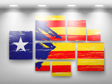 flag paint in gallery. Vector illustrationのイラスト素材