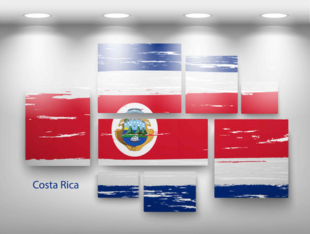 flag paint in gallery. Vector illustrationのイラスト素材
