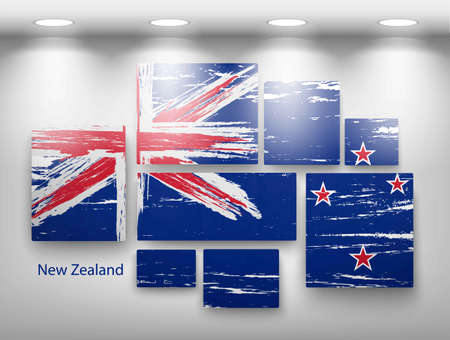 flag paint in gallery. Vector illustrationのイラスト素材