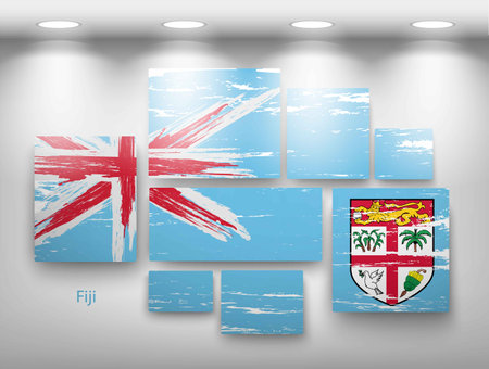 flag paint in gallery. Vector illustrationのイラスト素材