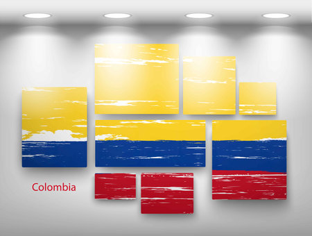 flag paint in gallery. Vector illustrationのイラスト素材