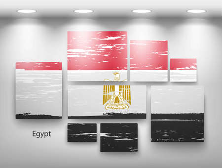 flag paint in gallery. Vector illustrationのイラスト素材