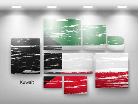 flag paint in galleryのイラスト素材