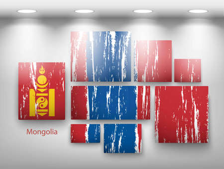 flag paint in galleryのイラスト素材