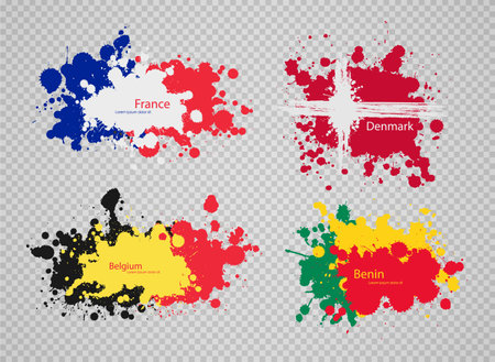 paint spot of flag en transparent backgroundのイラスト素材