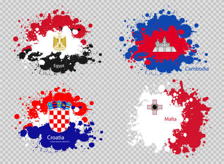 paint spot of flag en transparent backgroundのイラスト素材