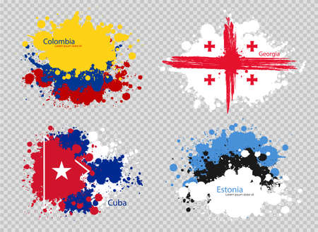 paint spot of flag en transparent backgroundのイラスト素材