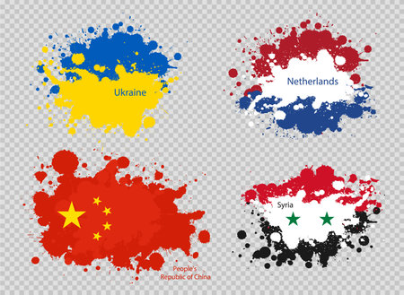 paint spot of flag en transparent backgroundのイラスト素材