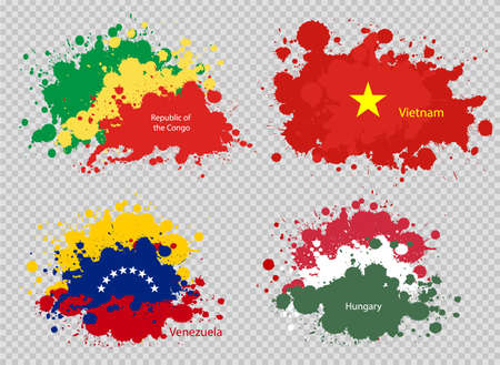paint spot of flag en transparent backgroundのイラスト素材