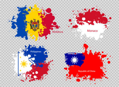 paint spot of flag en transparent backgroundのイラスト素材