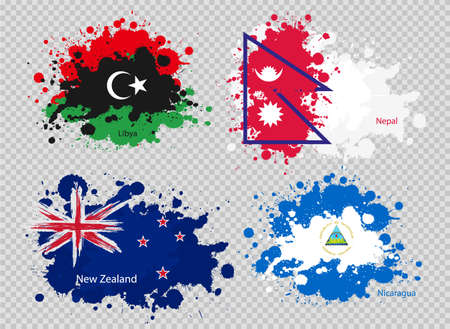 paint spot of flag en transparent background. Vector illustrationのイラスト素材