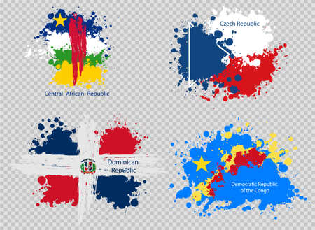 paint spot of flag en transparent background. Vector illustrationのイラスト素材