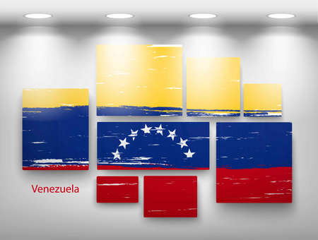 flag paint in gallery. Vector illustrationのイラスト素材