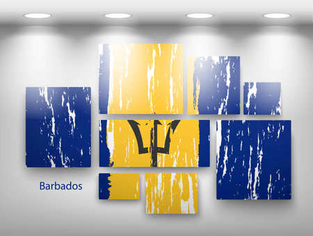 flag paint in gallery. Vector illustrationのイラスト素材