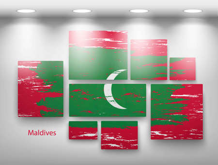 flag paint in gallery. Vector illustrationのイラスト素材