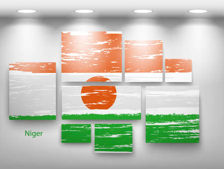 flag paint in gallery. Vector illustrationのイラスト素材