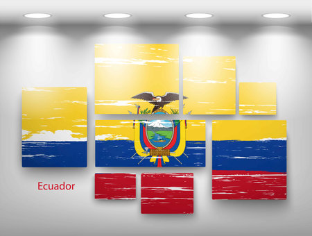 flag paint in gallery. Vector illustrationのイラスト素材