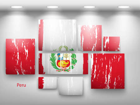 flag paint in gallery. Vector illustrationのイラスト素材