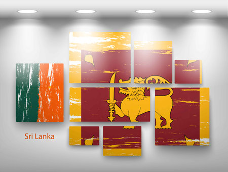 flag paint in gallery. Vector illustrationのイラスト素材