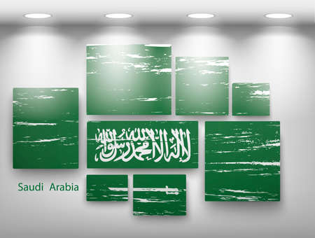 flag paint in gallery. Vector illustrationのイラスト素材