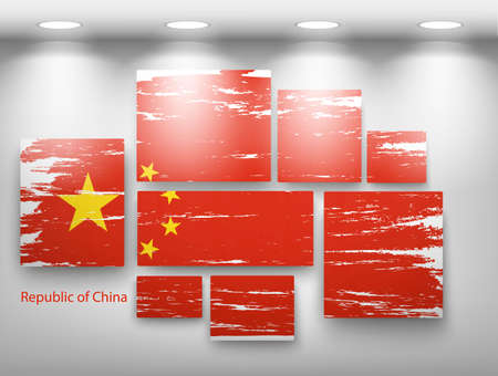 flag paint in gallery. Vector illustrationのイラスト素材