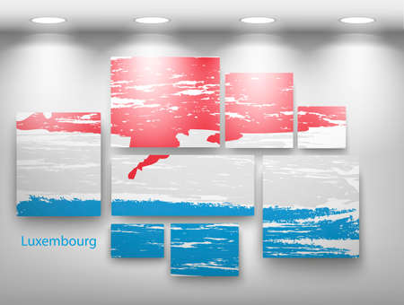 flag paint in gallery. Vector illustrationのイラスト素材