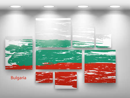 flag paint in gallery. Vector illustrationのイラスト素材