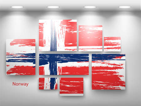 flag paint in gallery. Vector illustrationのイラスト素材