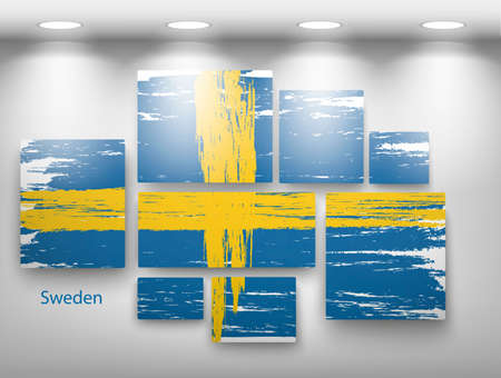 flag paint in gallery. Vector illustrationのイラスト素材