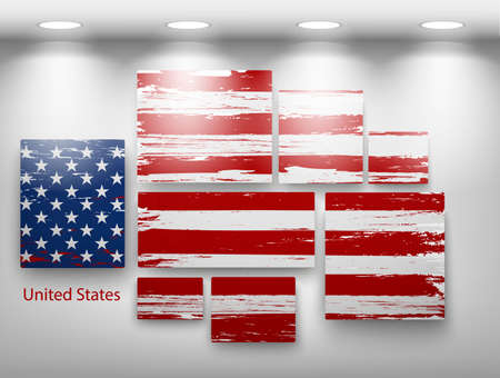 flag paint in gallery. Vector illustrationのイラスト素材