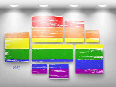 flag paint in gallery. Vector illustrationのイラスト素材