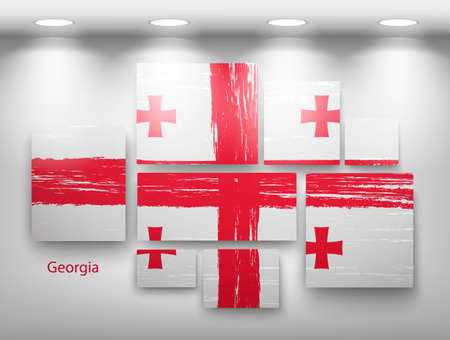 flag paint in gallery. Vector illustrationのイラスト素材