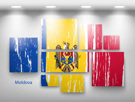 flag paint in gallery. Vector illustrationのイラスト素材